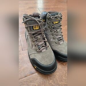 Caterpillar Brown and Black Men's Steel Toe Work Boots Size 8.5